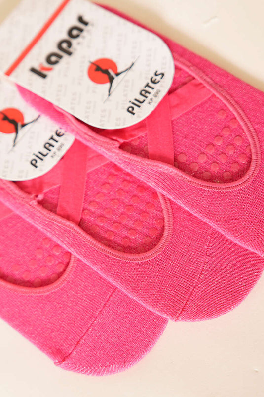 Bayan 3 paires de chaussettes de Pilates fuchsia