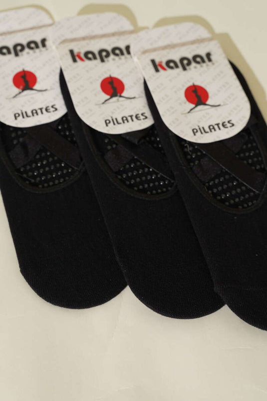 Bayan 3'lü Pilates Çorap Siyah