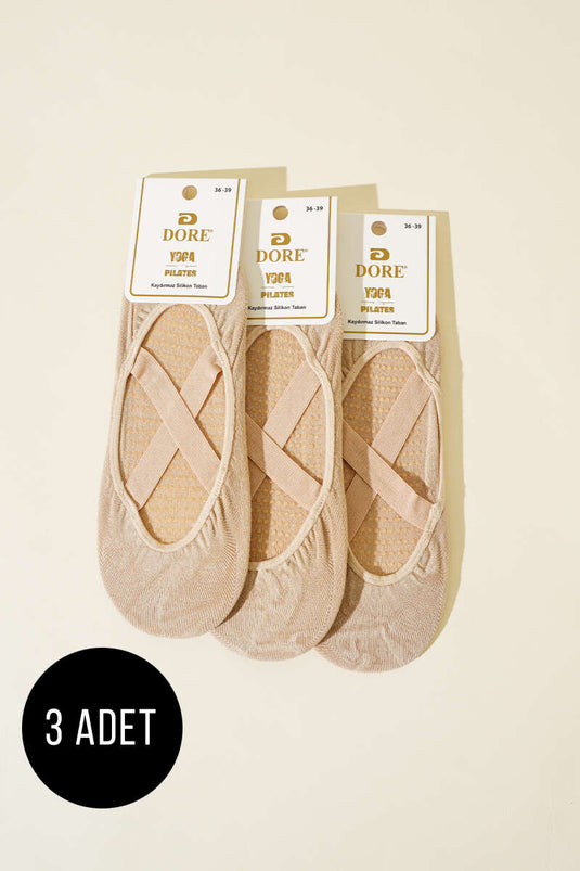 جوارب يوغا بيلاتيس نسائية مكونة من 3 قطع