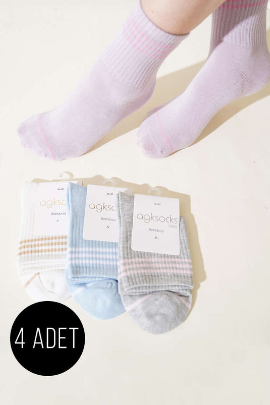 Women's 4-Pack Circle Socks Assortment 1