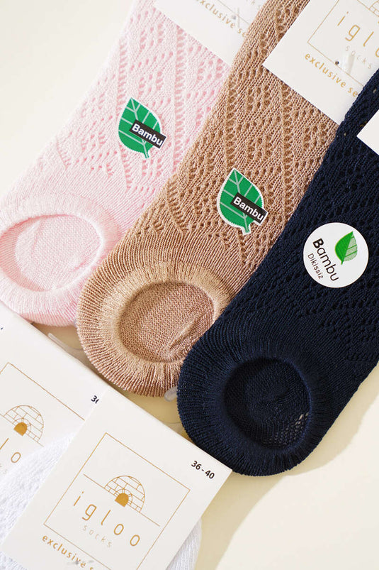 Bayan 6'lı Bambu File Sneakers Çorap Asorti 1