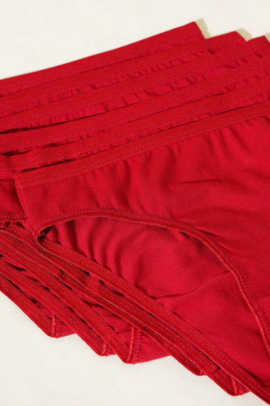 Women's 6-Pack Basic Panties Burgundy