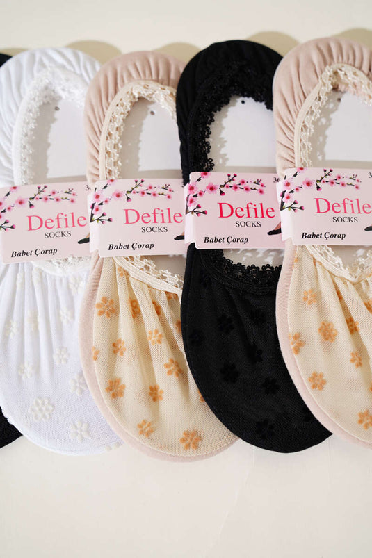 مجموعة جوارب باليرينا الدانتيل النسائية المكونة من 6 قطع - 7