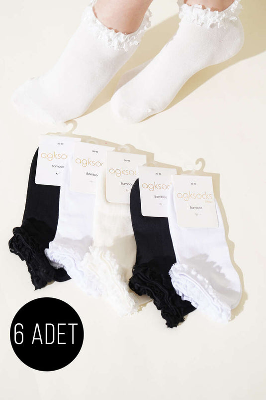 تشكيلة من 6 قطع من الأحذية والجوارب النسائية ذات الأربطة 1