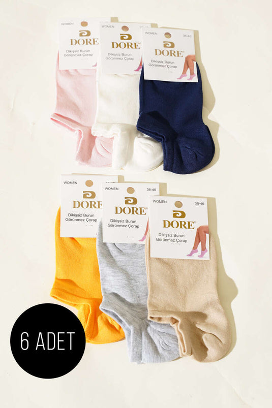جوارب بوت بدون درزات للنساء - عبوة من 6 قطع - تشكيلة 1