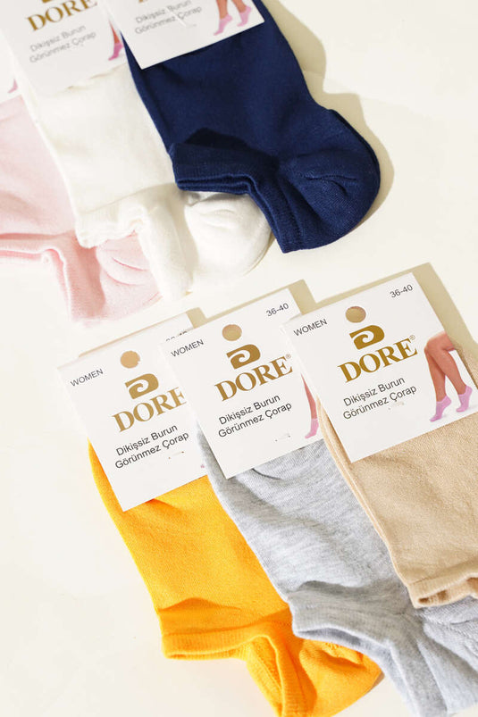 جوارب بوت بدون درزات للنساء - عبوة من 6 قطع - تشكيلة 1