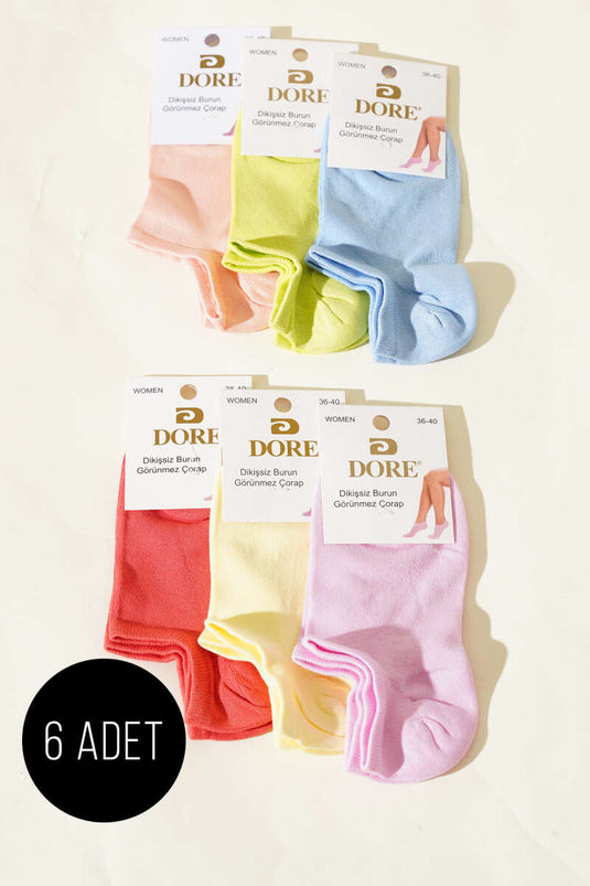 جوارب بوت بدون درزات للنساء - عبوة من 6 قطع - تشكيلة 2