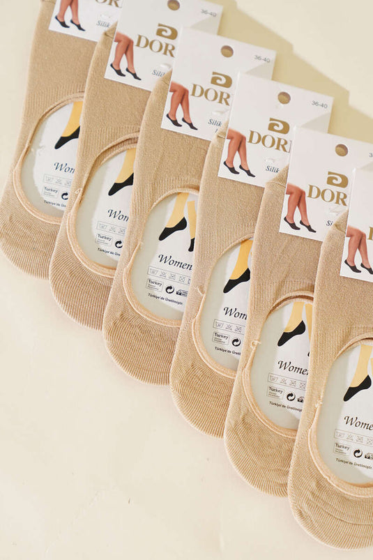 Lot de 6 paires de chaussettes ballerines à talons en silicone pour femmes, pointure 10