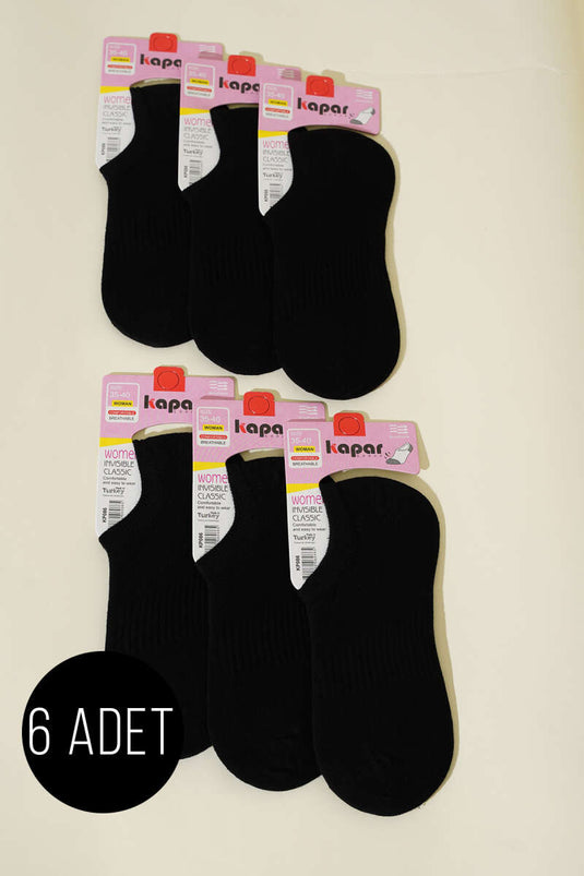 Bayan 6'lı Sneakers Çorap Siyah
