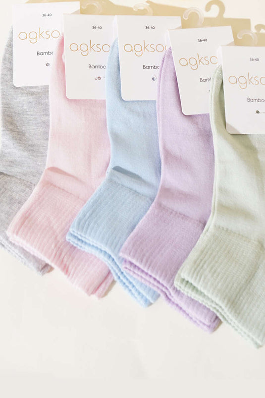 مجموعة جوارب قصيرة مرنة رياضية للنساء مكونة من 6 قطع - 1