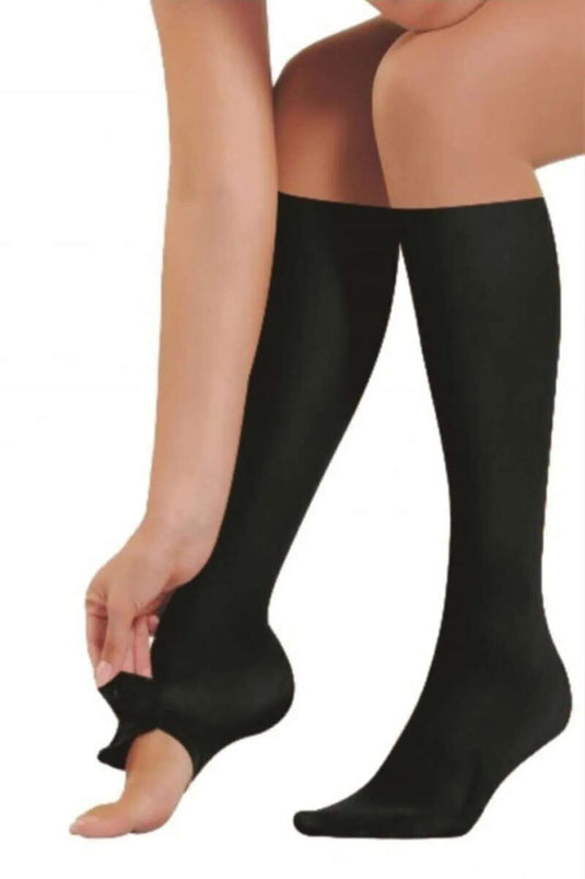 Chaussettes de toilette pour femmes, longueur sous le genou, 500 noires
