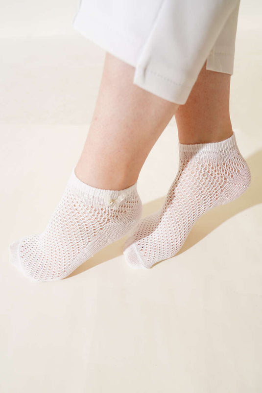 Women's Fishnet Stockings, Ecru