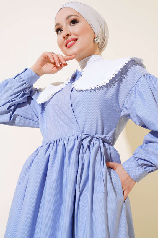 Robe Col Noué Bébé Bleu