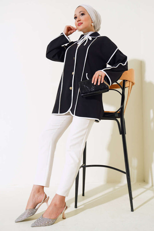 Veste à col bébé noire