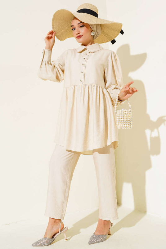 Collier bébé dentelle détaillée Double ensemble pierre