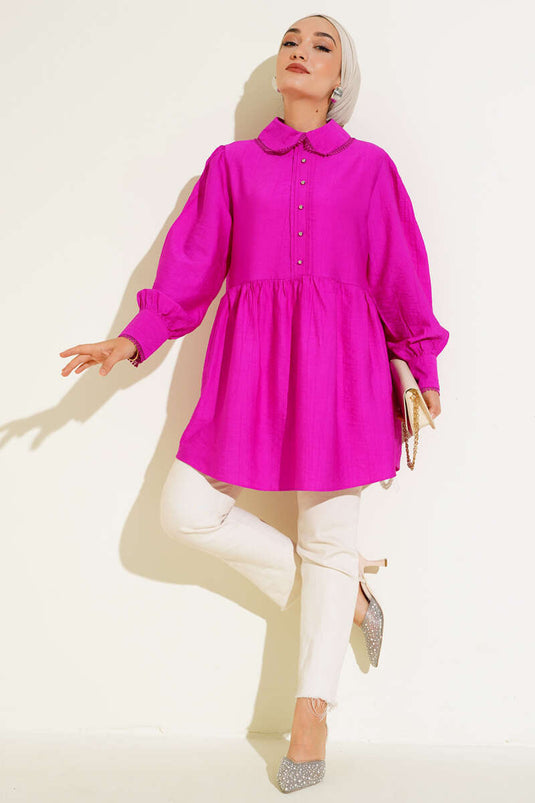 Baby Collar Lace Tunic Violet
