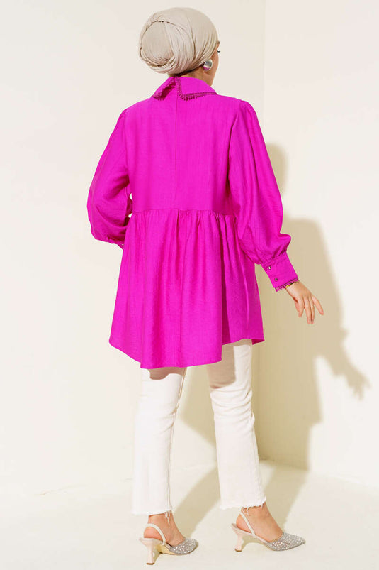 Baby Collar Lace Tunic Violet