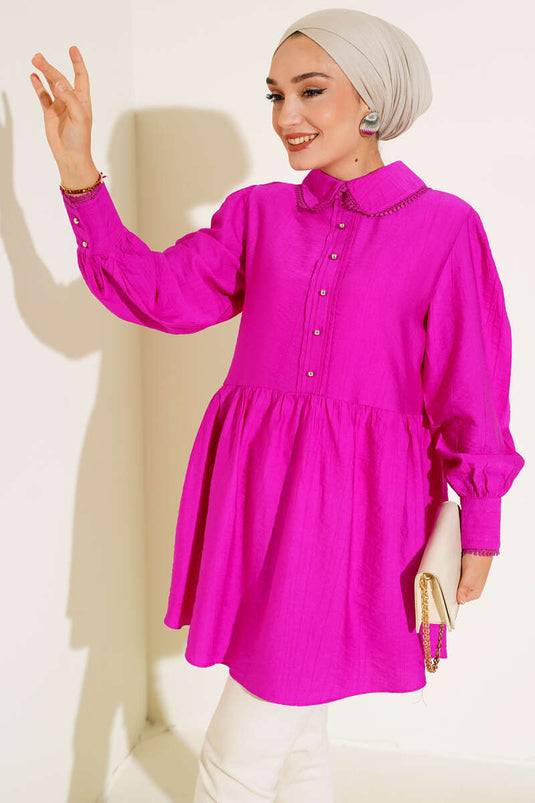 Baby Collar Lace Tunic Violet