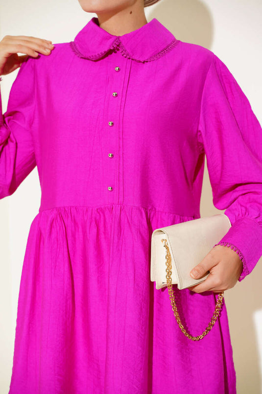 Baby Collar Lace Tunic Violet