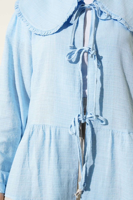 Kimono à col montant pour bébé, bleu ciel