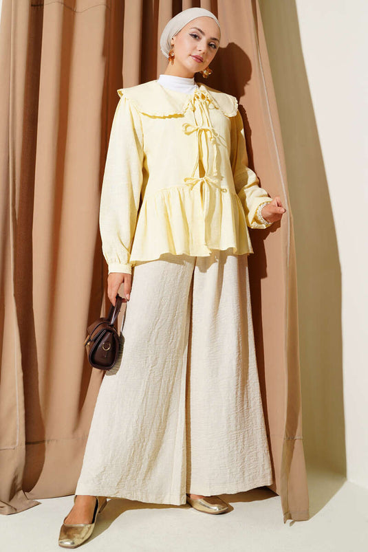 كيمونو للأطفال برباط حول الرقبة، أصفر