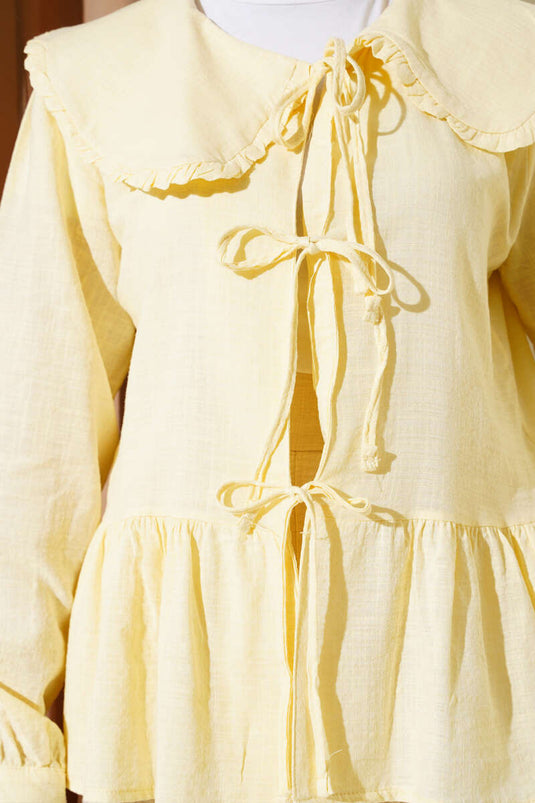 Kimono à nouer pour bébé, jaune