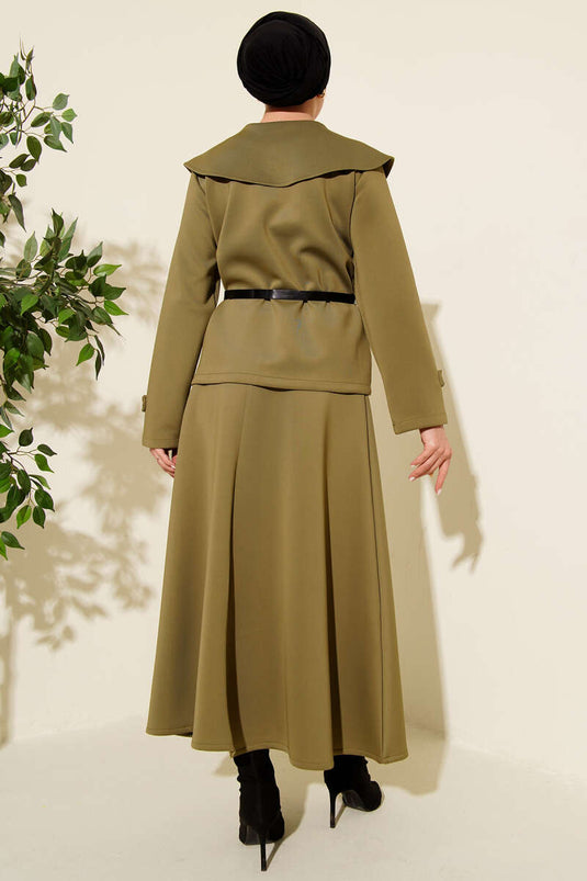 بيبي ياكا حزام سكوبا طقم ثنائي التنورة باللون الزيتوني