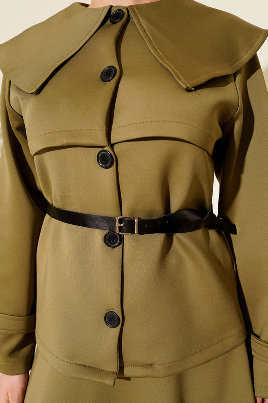 بيبي ياكا حزام سكوبا طقم ثنائي التنورة باللون الزيتوني