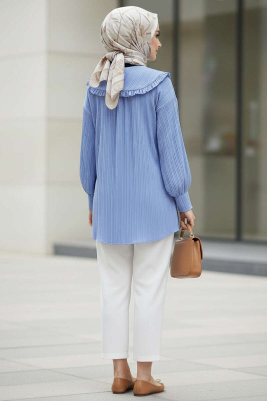 Baby Collar Ribbon Tunic Blue