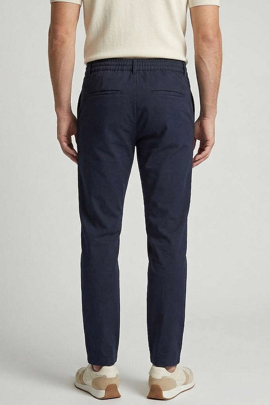 Pantaloni Jogger Uomo con Dettaglio Laccio Bel Blu Scuro