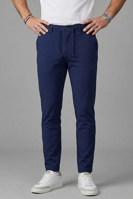 Bel mit Kordelzug Jogger Herrenhose Dunkelblau