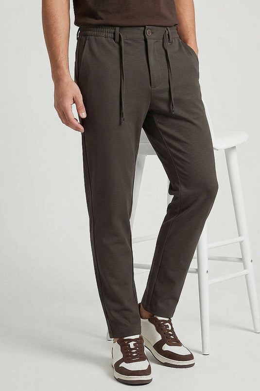 Bel Drawstring Detail Jogger Men's Pants Mink