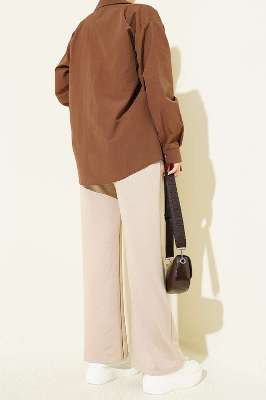 Pantalon beige à cordon Bel