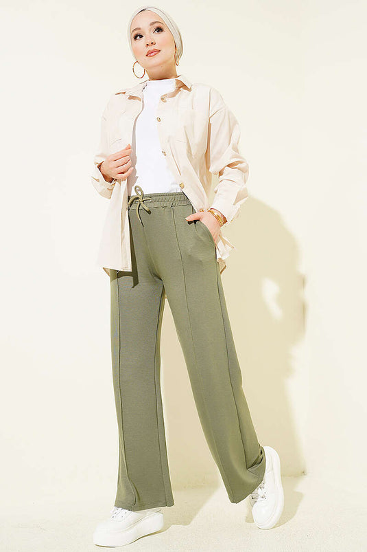 Pantalon à cordon Bel Bağcıklı Çımalı kaki