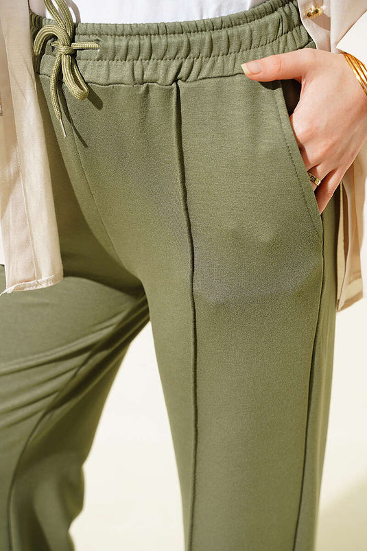 Pantalon à cordon Bel Bağcıklı Çımalı kaki
