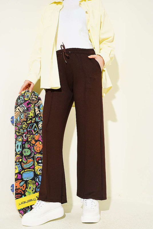 Pantalon à cordon coulissant Bel Marron