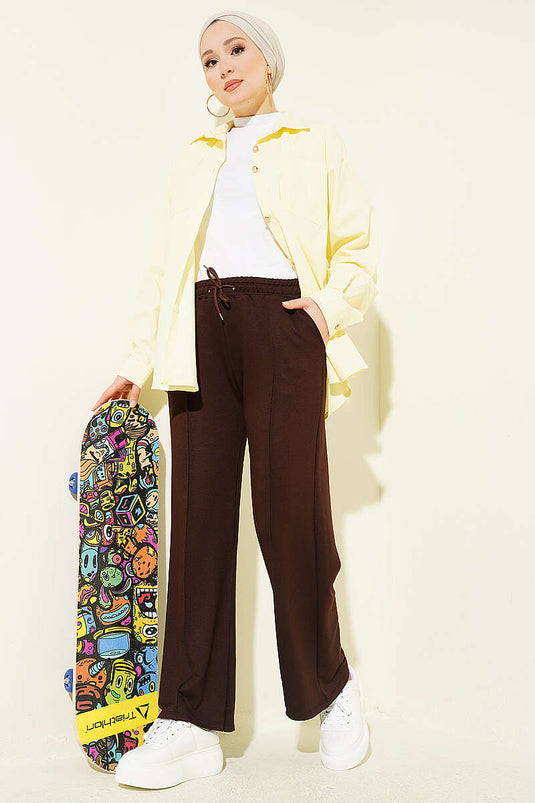 Pantalon à cordon coulissant Bel Marron