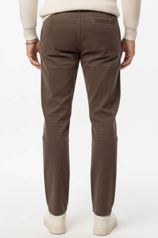 Herrenhose mit Kordelzug im Bund, Braun