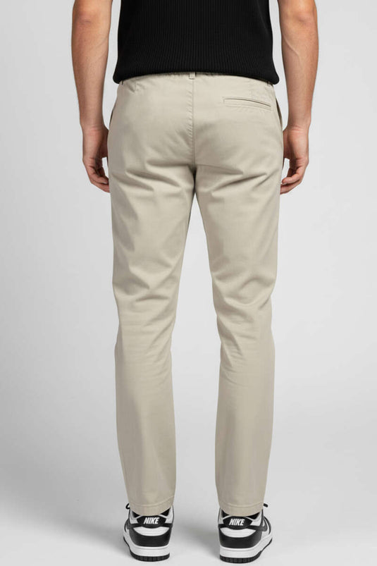 Pantalon homme à taille élastiquée avec cordon de serrage, couleur gris cendré