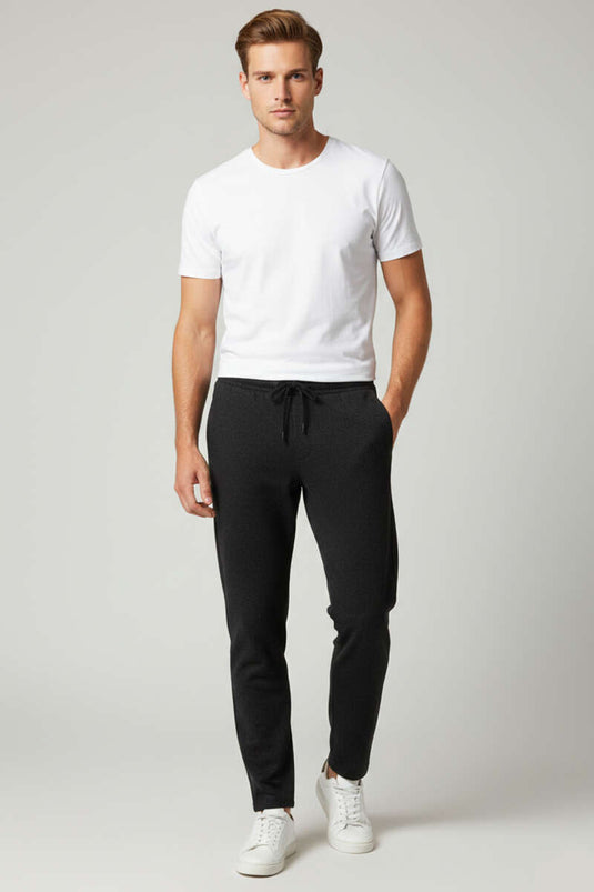 Pantalon ample pour homme à cordon Bel gris anthracite