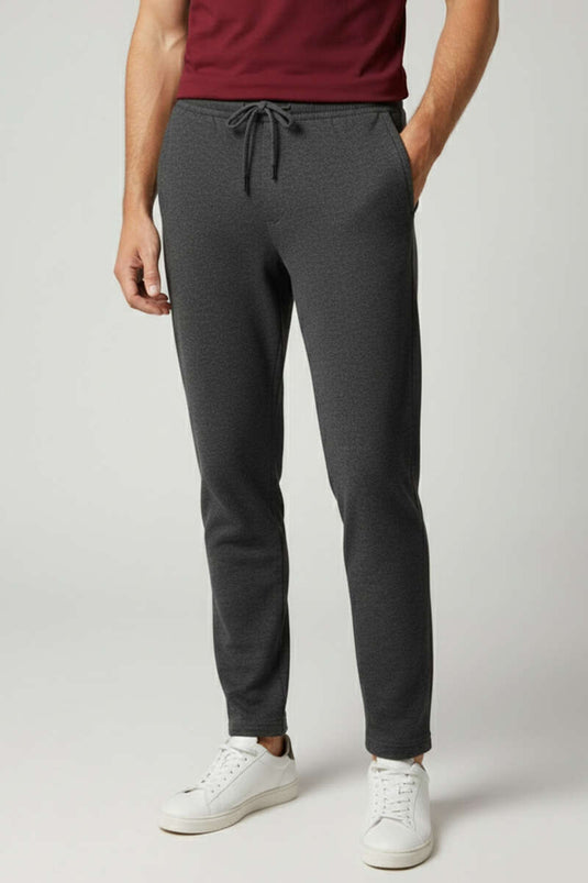 Belted Loose Men's Trousers Smoke Gray