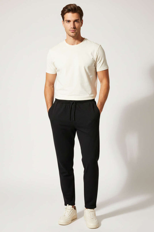 Pantalon ample pour homme à cordon Bel, noir
