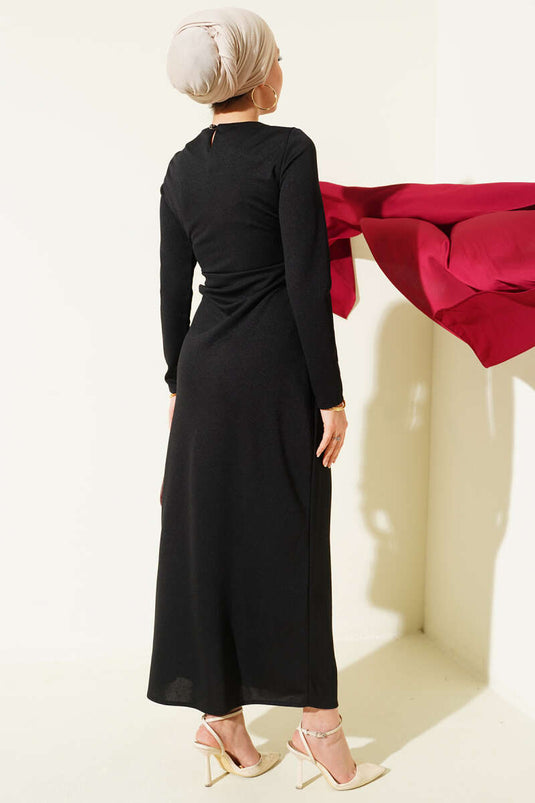 Robe de soirée avec détail froncé Bel noire