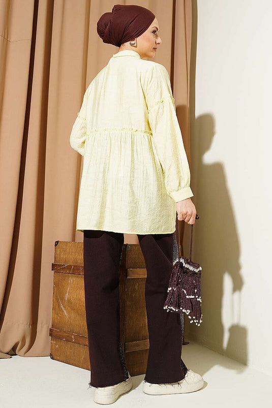 Chemise à motifs intégrés avec fronces Bel Lime