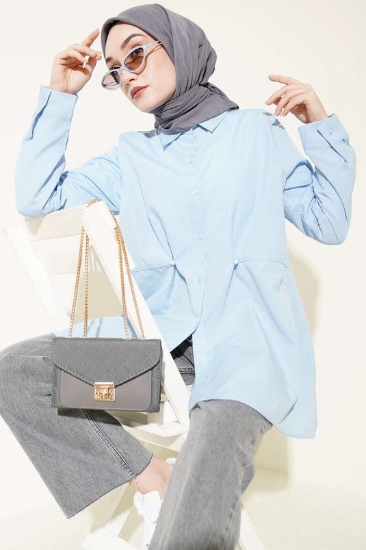 Basic-Hemd mit Knöpfen in Babyblau