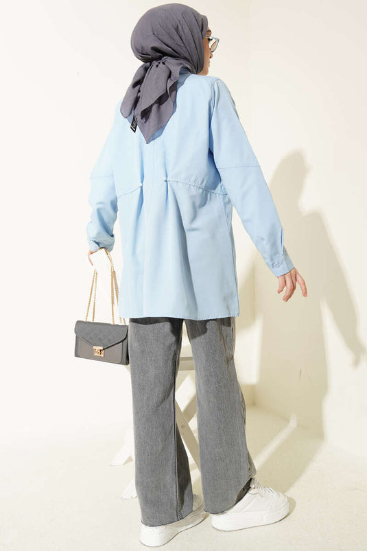 Basic-Hemd mit Knöpfen in Babyblau