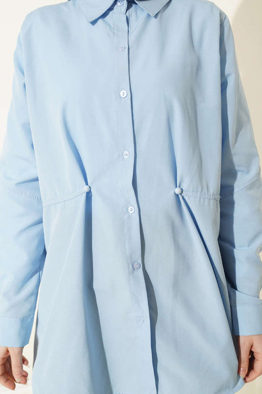 Basic-Hemd mit Knöpfen in Babyblau