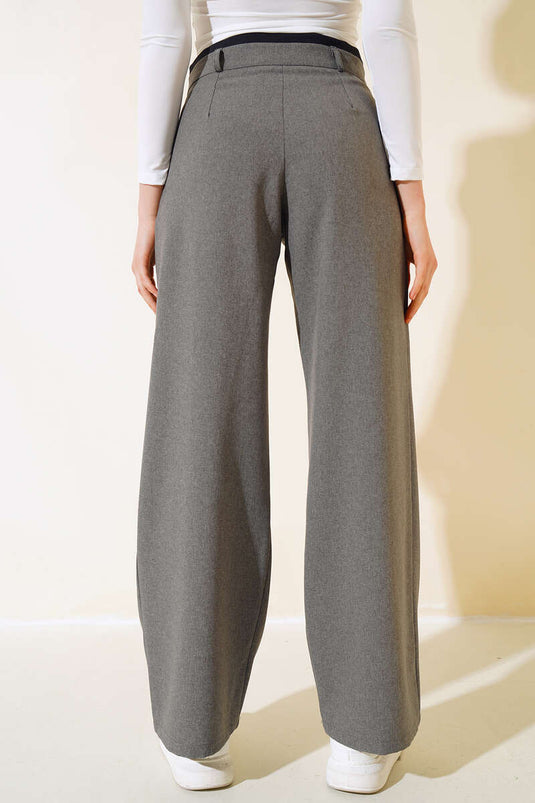 Charcoal Palazzo Pants with Belt