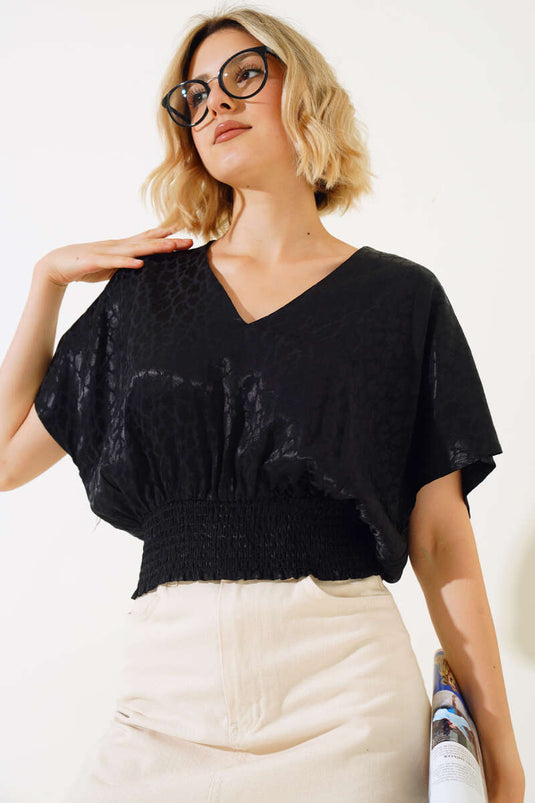 Bel Gipeli Jakar Bluz Siyah