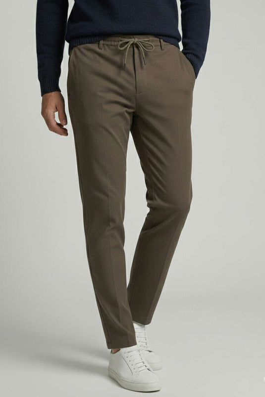 Pantalon homme anthracite à cordon fin et jambes étroites